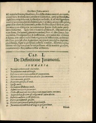 Cap. I. De Definitione Iuramenti.