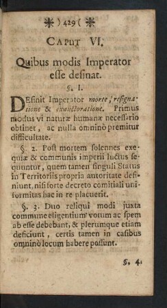 Caput VI. Quibus modis Imperator esse desinat.
