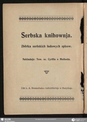 Čěski nan a serbski syn : Powědańčko ze stareho časa