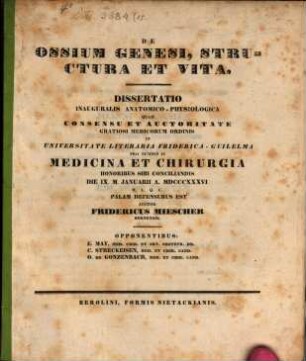 De ossium genesi, structura et vita : Diss. inaug. anat.-physiol. ; cum tab. aen. II.