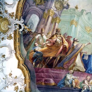 Papst Pius V. sieht im Geiste die Seeschlacht von Lepanto
