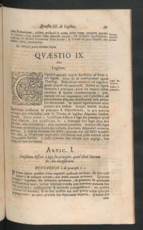 Quaestio IX. De Legibus.