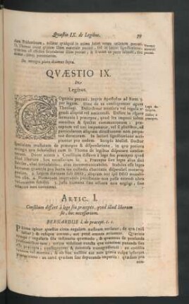 Quaestio IX. De Legibus.