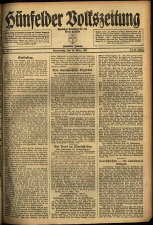 Ausgabe vom Donnerstag, den 24. März 1921.