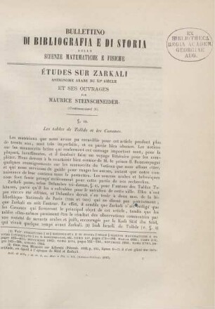 Études sur Zarkali astronome arabe du XIe siécle et ses ouvrages. [Fortsetzung]