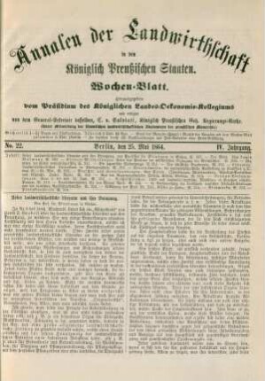 No. 22. Berlin, den 25. Mai 1864. IV. Jahrgang.
