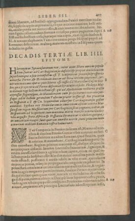 Decadis Tertiae Lib. IIII. Epitome.