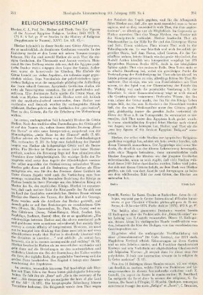 253-254 [Rezension] Bleeker, Claas Jouco, Hathor and thoth
