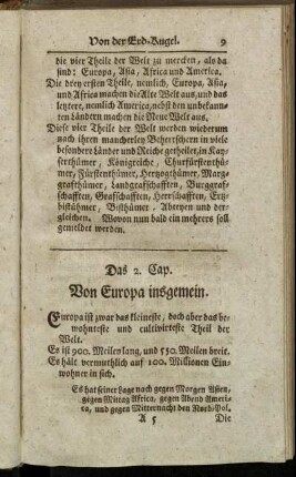 Das 2. Cap. Von Europa insgemein.