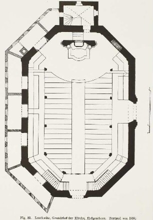 Loschwitzer Kirche, Grundriß, Erdgeschoss, Zustand von 1898