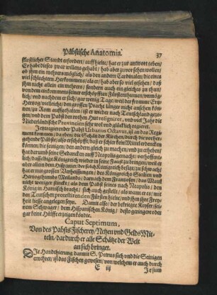 Caput Septimum. Von des Pabsts Fischerey/ Netzen und GeldsMitteln/ dardurch er alle Schätze der Welt an sich bringet.