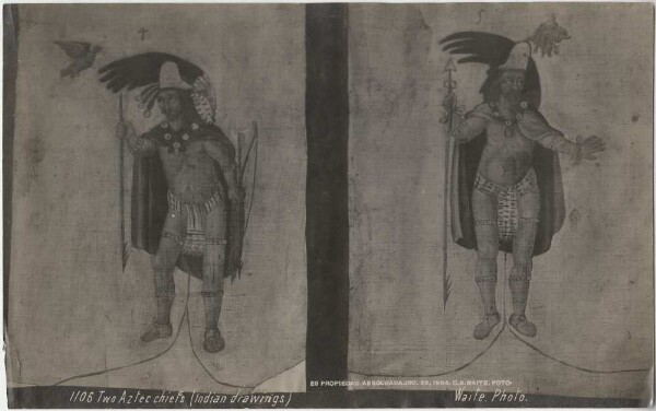 Zwei Azteken-Häuptlinge (Zeichnung) Two Aztecs chiefs (Indian drawings)