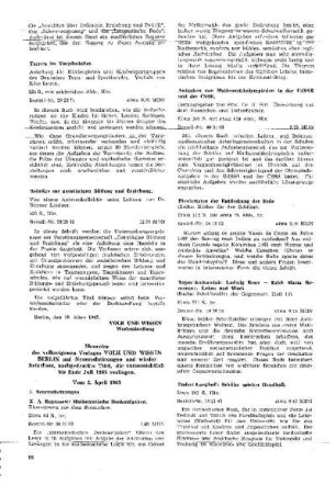 Hinweise des volkseigenen Verlages VOLK UND WISSEN BERLIN auf Neuerscheinungen und wieder lieferbare, nachgedruckte Titel, die voraussichtkich bis Ende Juli 1965 vorliegen : vom 2. April 1965 ; [Hinweise und Kommentare]