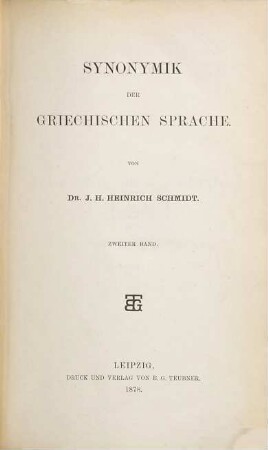 Synonymik der griechischen Sprache, 2