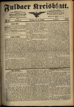 Ausgabe vom Dienstag, den 30. August 1910.