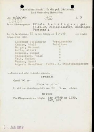 Leisinger, Wilhelm