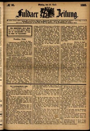Ausgabe vom Montag, den 23. April 1883.