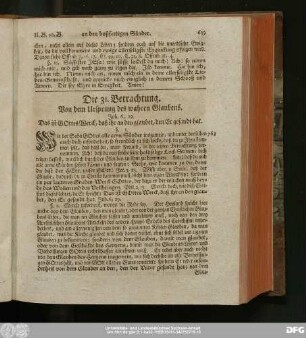 Die 31. Betrachtung. Von dem Ursprung des wahren Glaubens.