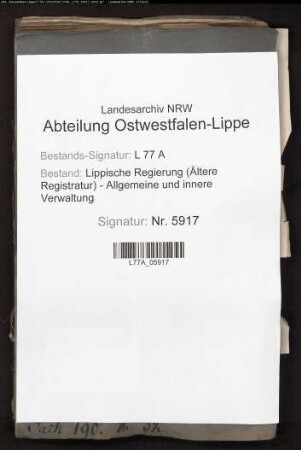 Prüfung und Niederlassung des Dr. med. Adolph Gevekoth aus Salzuflen zu Oerlinghausen