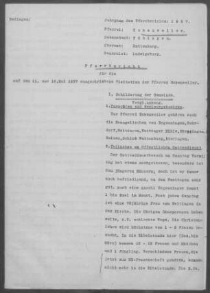 Eckenweiler mit Diaspora: Pfarrbericht 1937