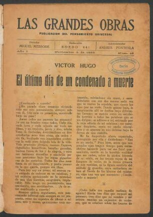 1922001900: El último día de un condenado a muerte