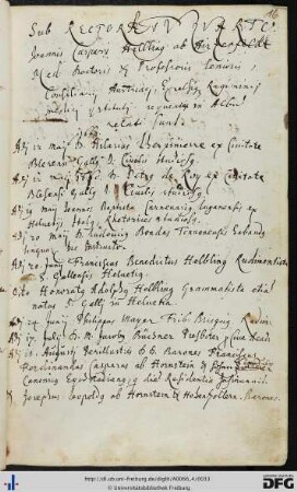 [fol. 16] Rektorat Johann Caspar Helbling 1660
