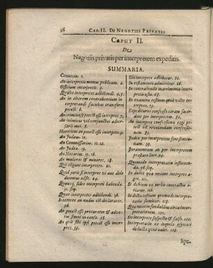 Caput II. De Negotiis privatis per interpretem expeditis.