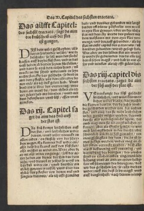 Das xiii. capitel dis sechsten tractats/ saget da aim der fuß auß der stat ist.