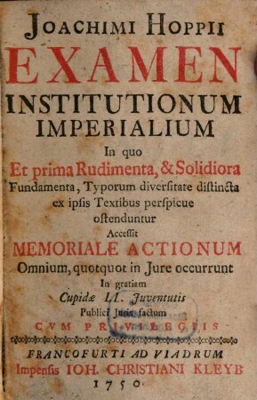 Examen Institutionum Imperialium