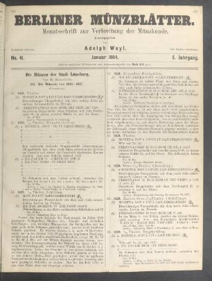 No. 41. Januar 1884