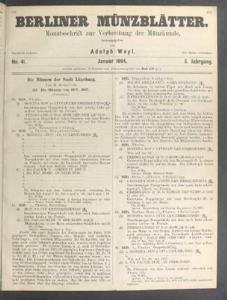 No. 41. Januar 1884