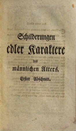 M. Johann Peter Millers Historischmoralische Schilderungen zur Bildung eines edlen Herzens in der Jugend, 3