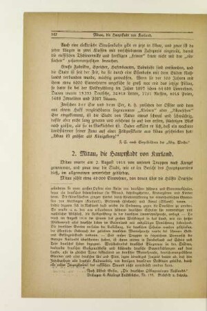 2. Mitau, die Hauptstadt von Kurland