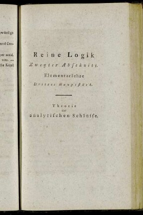 Drittes Hauptstück. Theorie der analytischen Schlüsse.