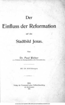 Der Einfluss der Reformation auf das Stadtbild Jenas