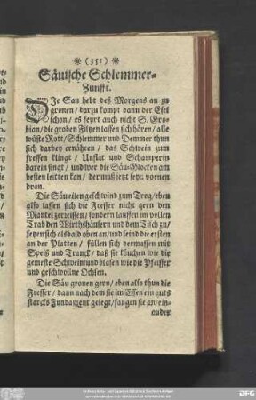 Säuische Schlemmer-Zunfft.