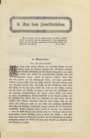 II. Aus dem Familienleben