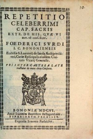 Repetitio celeberrimi Capitis Sacris extr. de his, quae vi metusve causa fiunt
