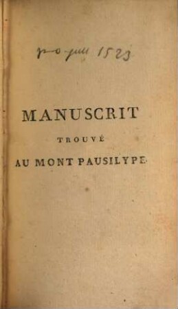 Manuscrit trouvé au mont Pausilype. 5