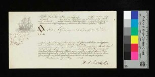 Frachtbrief, 29. März 1834, Schiffer H. A. Radecker von Lübeck