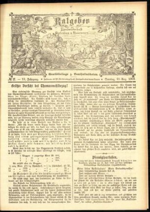 Ausgabe vom Sonntag, den 23. August 1903.