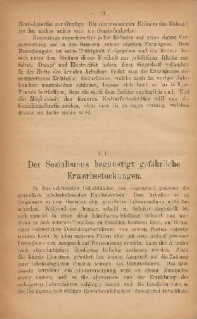 VIII. Der Sozialismus begünstigt gefährliche Erwerbsstockungen