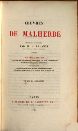 Oeuvres de Malherbe. 4