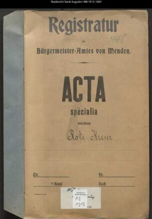 Acta specialia Rotes Kreuz