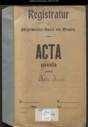 Acta specialia Rotes Kreuz