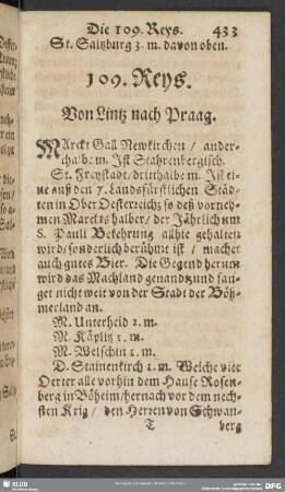 109. Reys. Von Lintz nach Praag