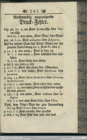 Nothwendig anzuzeigende Druck-Fehler