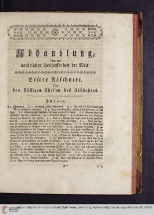 Erster Abschnitt: Von den flüssigen Theilen des Erdbodens