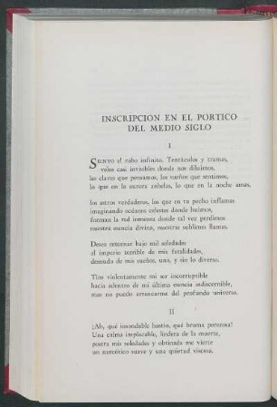 Inscripción en el portico del medio siglo