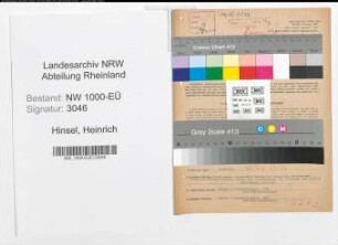 Entnazifizierung Heinrich Hinsel, geb. 10.09.1891 (Angestellter)